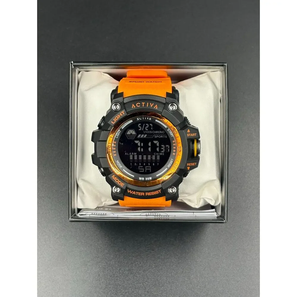 New Activa x Invicta Digital Sport Watch Model ACW8020-005 Orange and Black